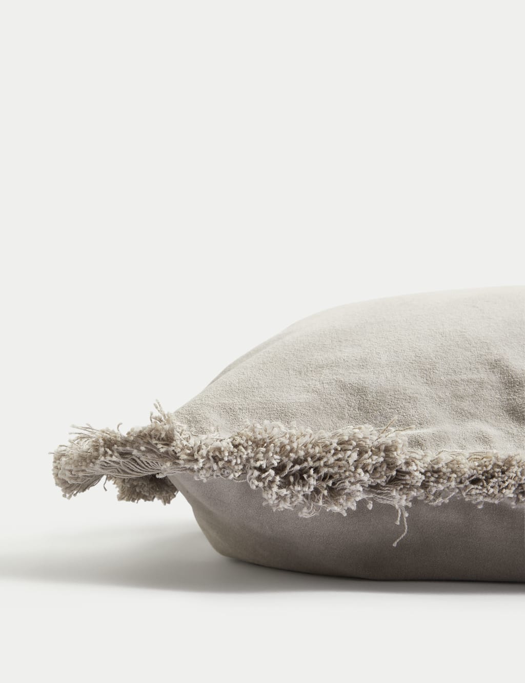 Pure Cotton Velvet Fringed Cushion 2 of 4