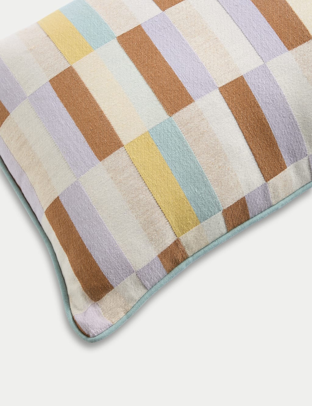 Pure Cotton Geometric Bolster Cushion 4 of 5