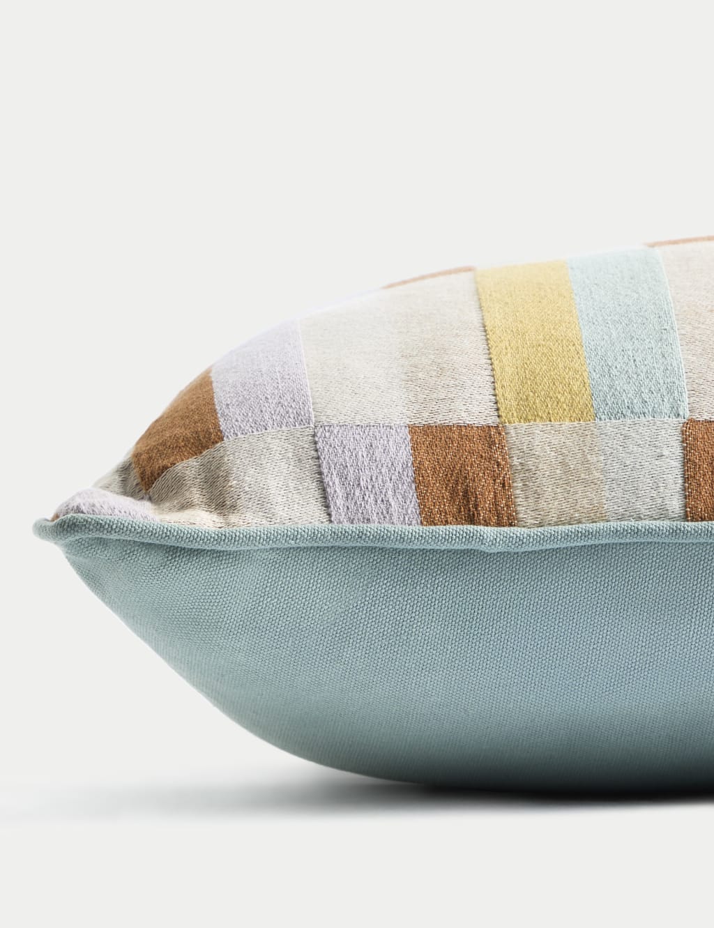 Pure Cotton Geometric Bolster Cushion 2 of 5