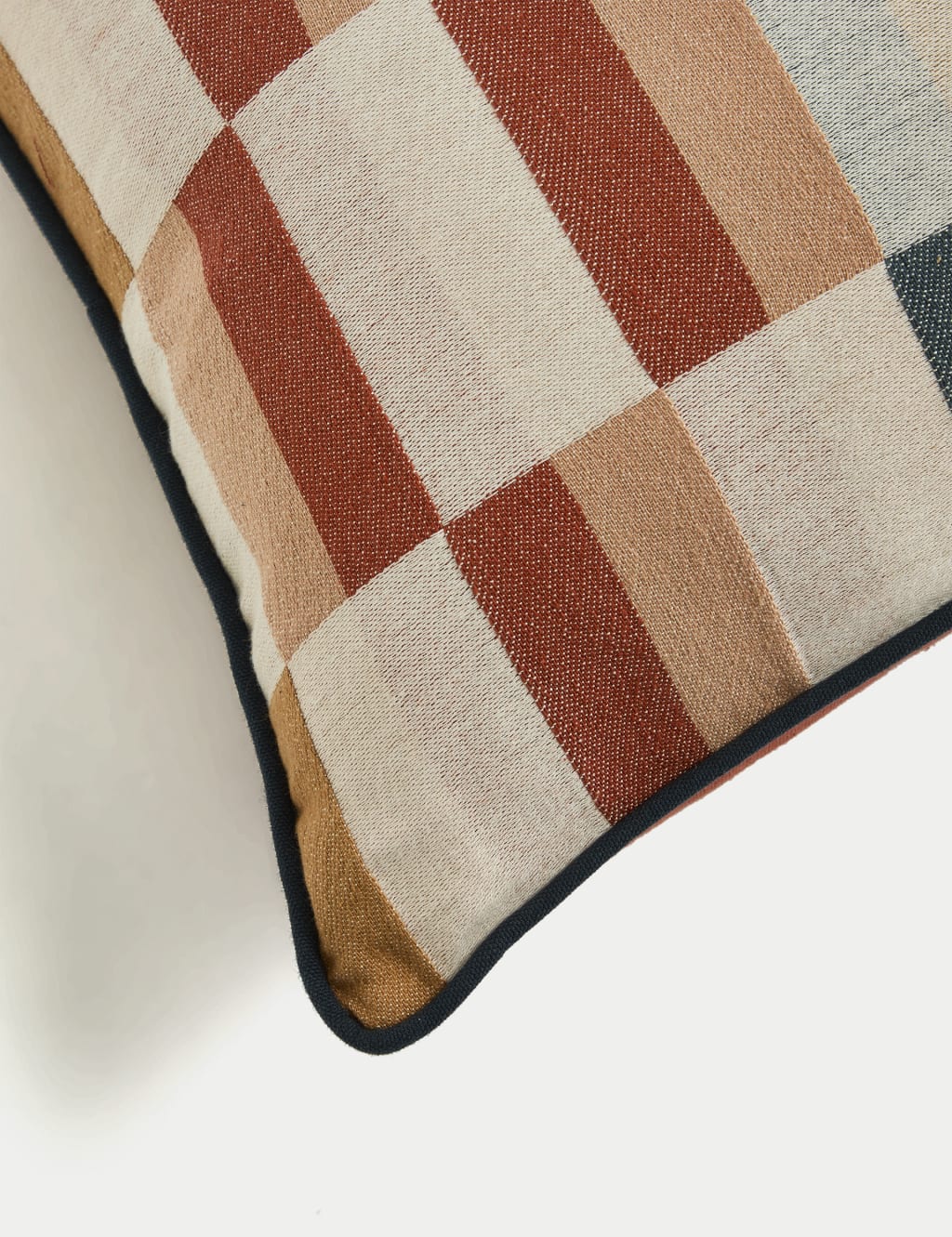 Pure Cotton Geometric Bolster Cushion 3 of 5