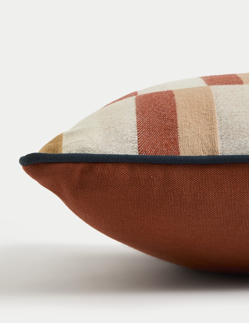 Pure Cotton Geometric Bolster Cushion 2 of 5