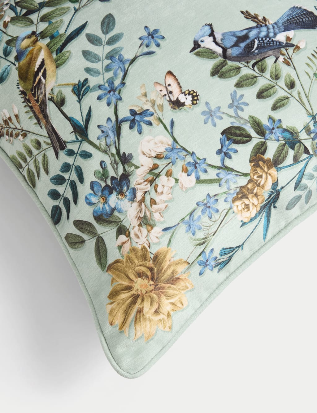 Chenille Bird Print Cushion 4 of 4