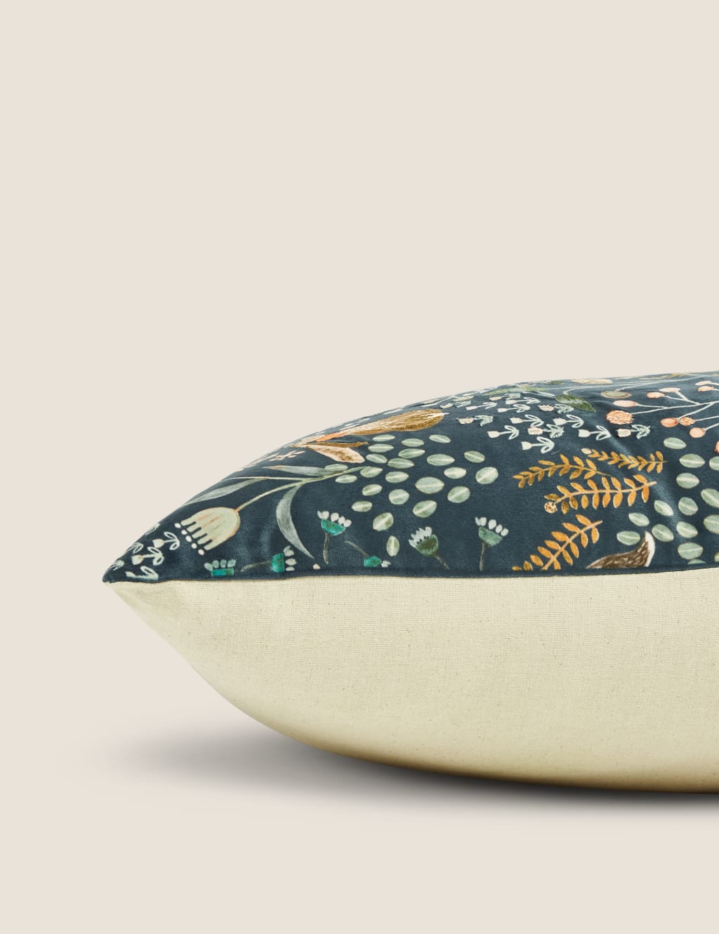 Woodland Print Embroidered Cushion 2 of 5