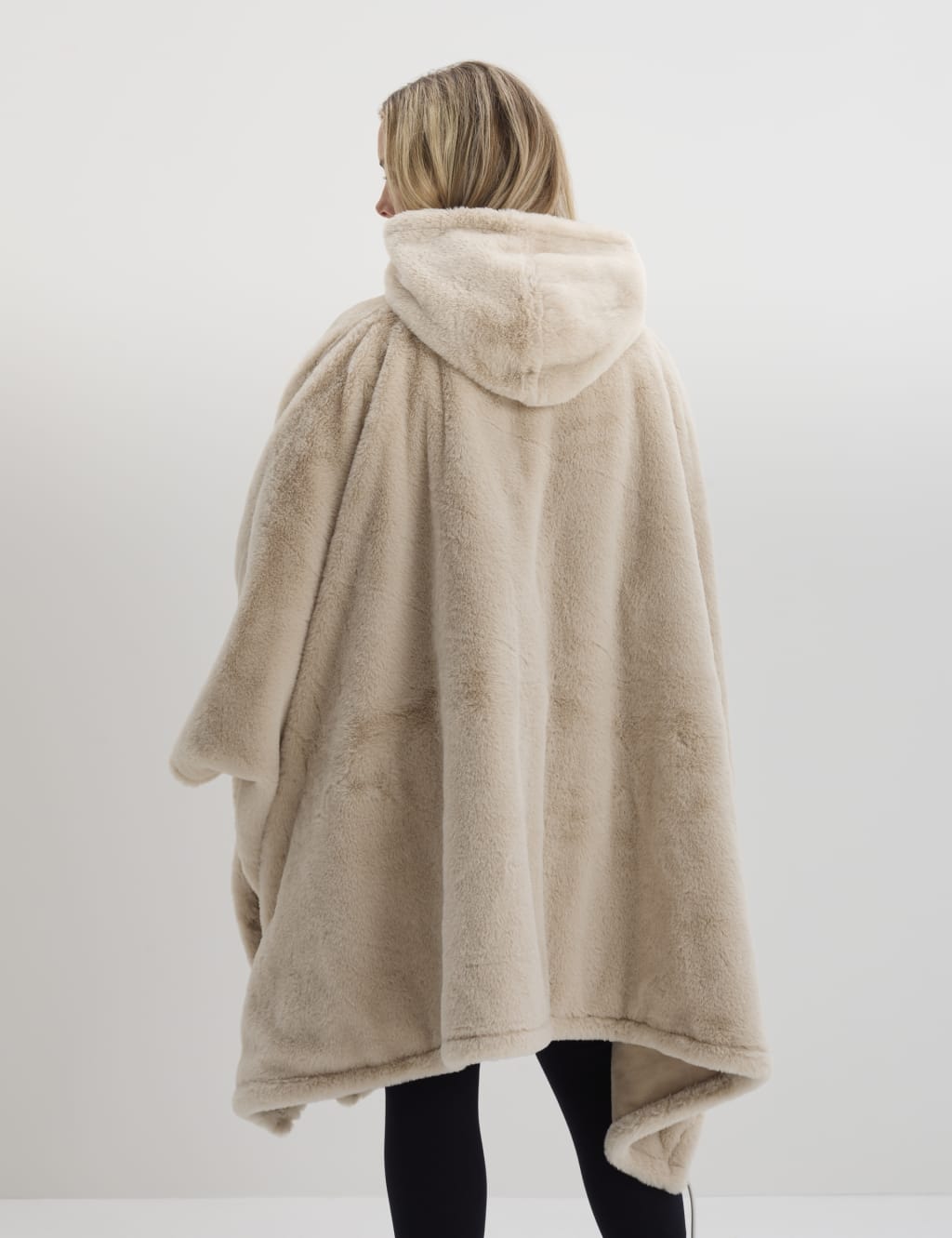 Supersoft Faux Fur Electric Hooded Blanket