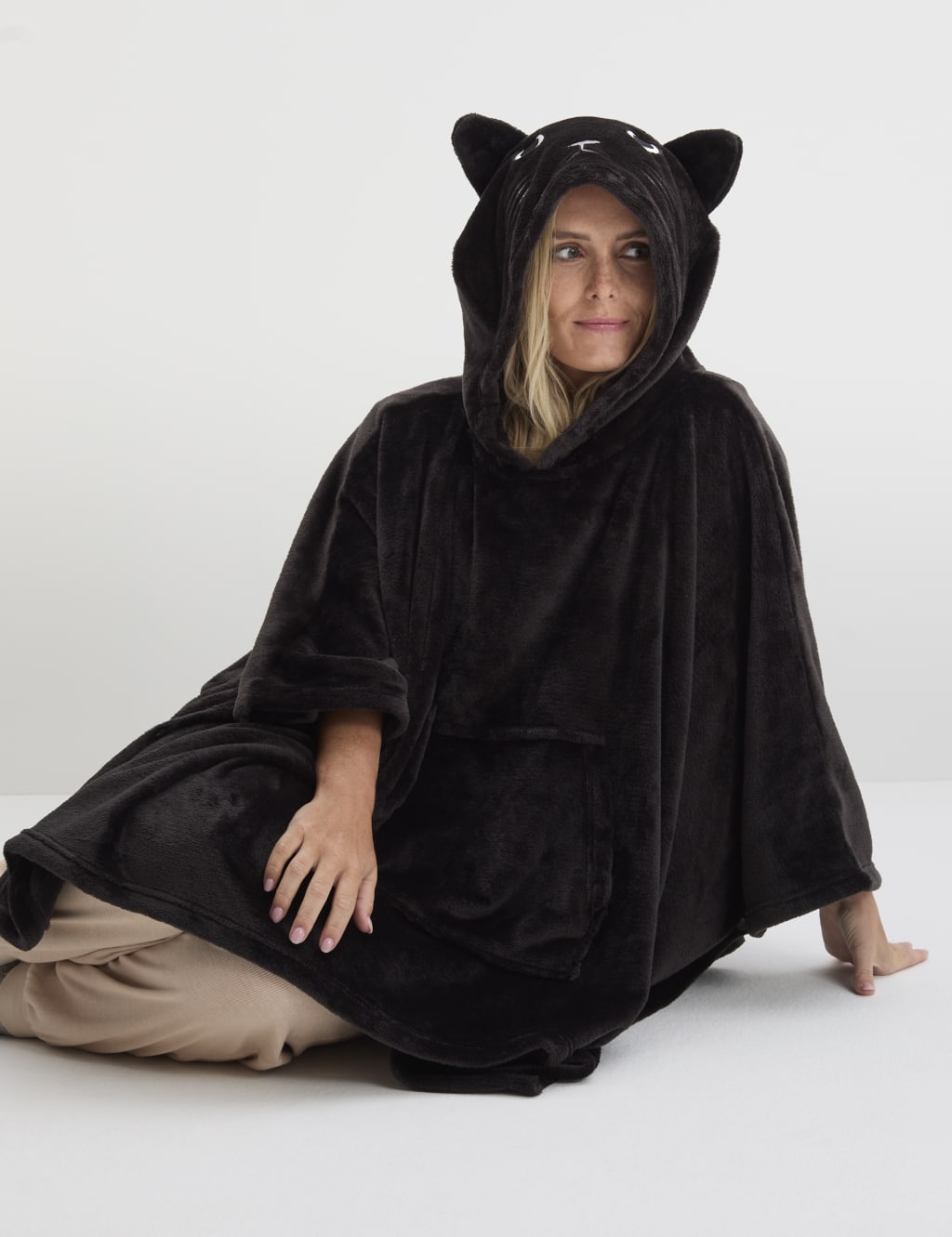 Fleece Cat Hooded Blanket The M S Snuggle M S