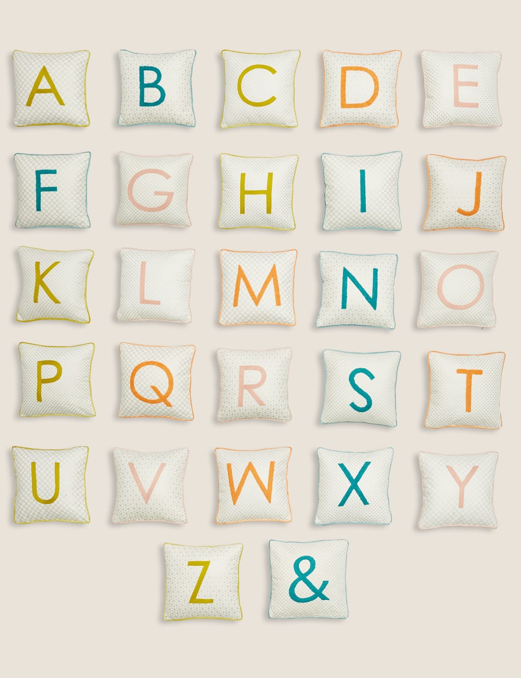 Pure Cotton Alphabet Embroidered Cushion 1 of 6