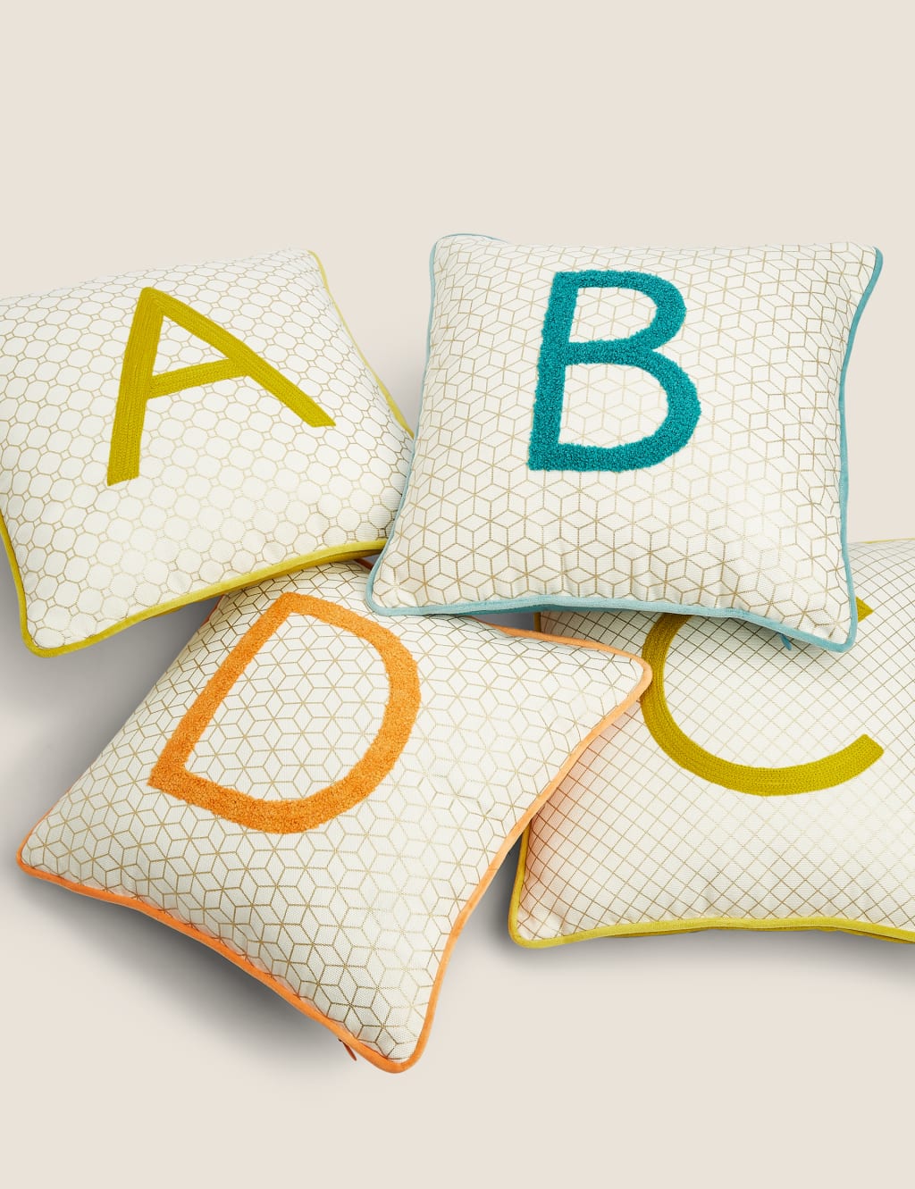 Pure Cotton Alphabet Embroidered Cushion 6 of 6