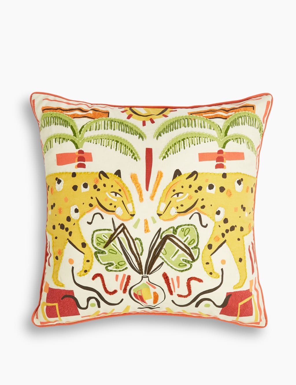 Leopard Print Embroidered Cushion 1 of 5