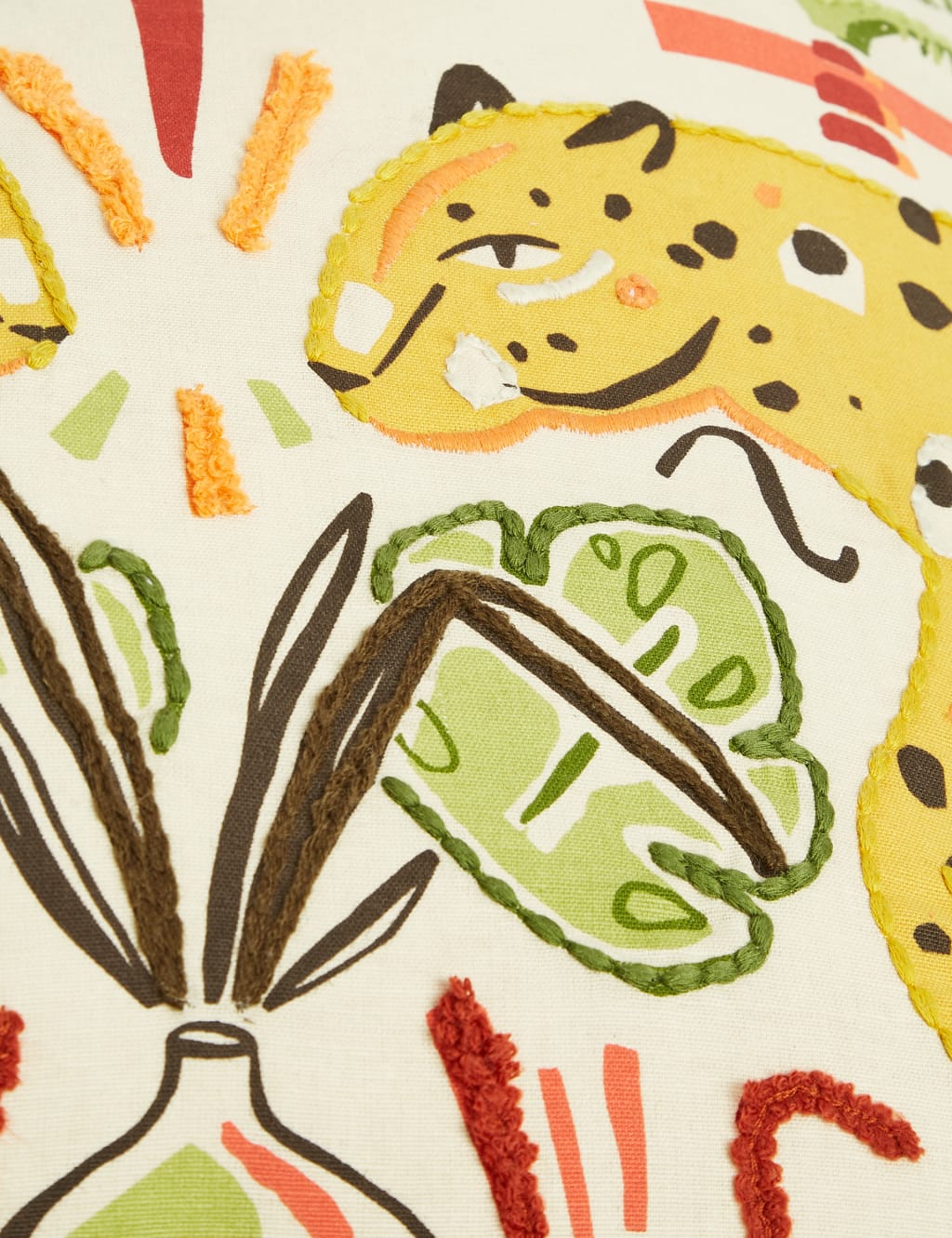 Leopard Print Embroidered Cushion 3 of 5