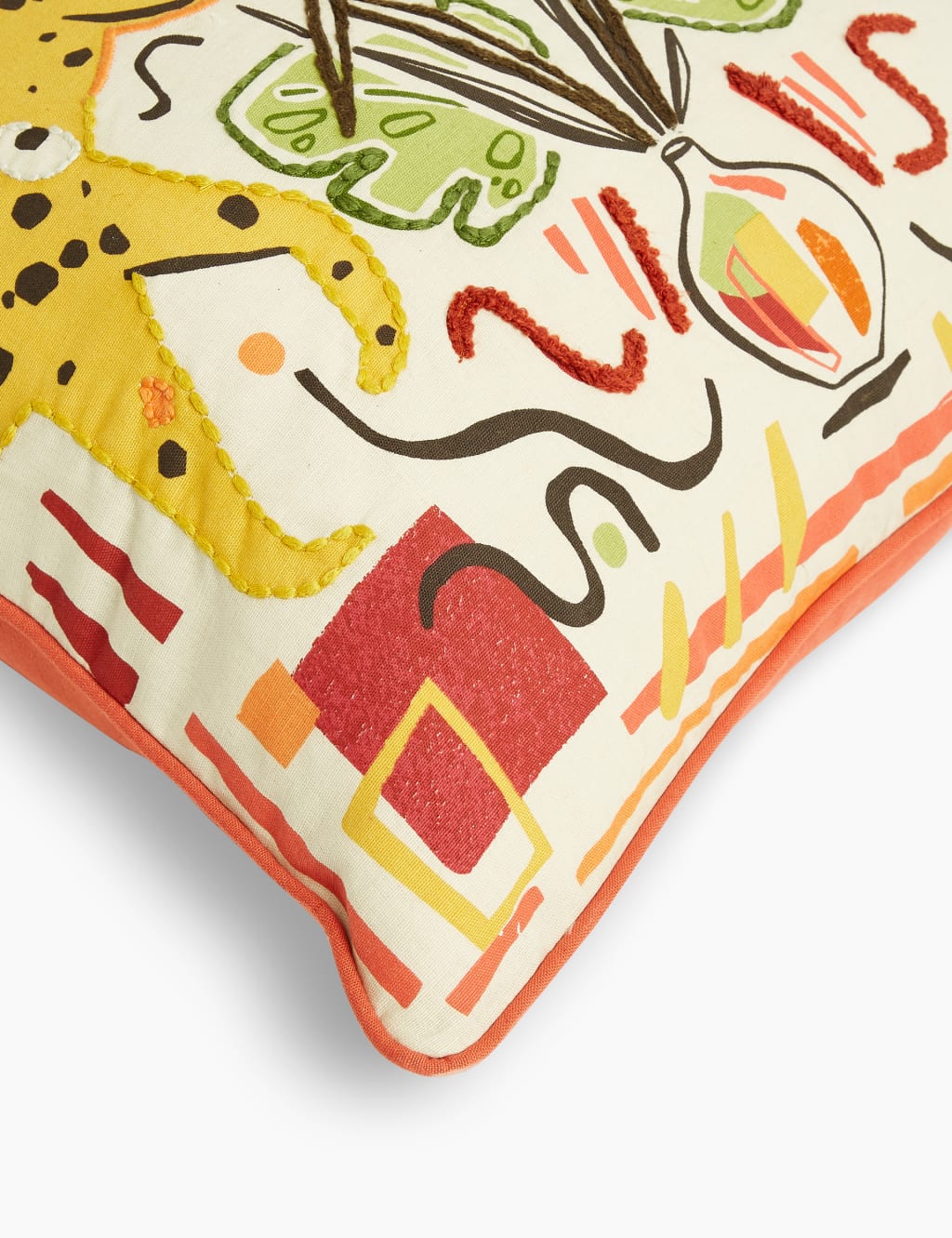 Leopard Print Embroidered Cushion 5 of 5