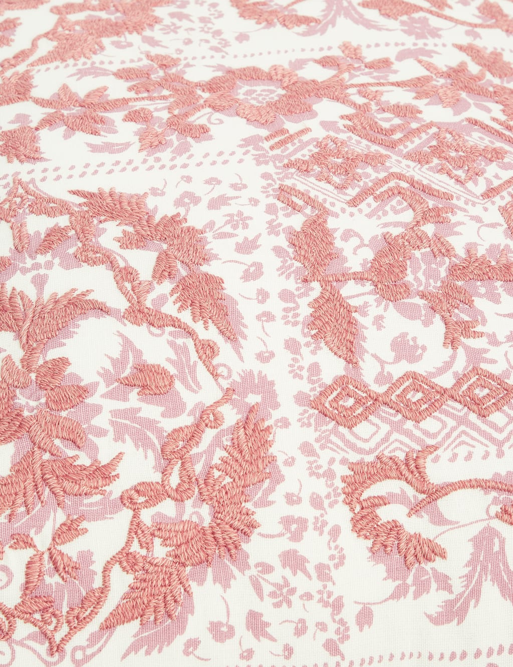 Tile Print Embroidered Cushion 3 of 5
