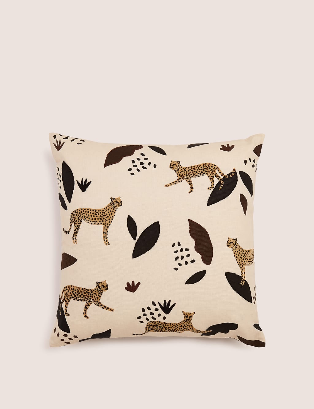 Pure Cotton Cheetah Embroidered Cushion 1 of 5