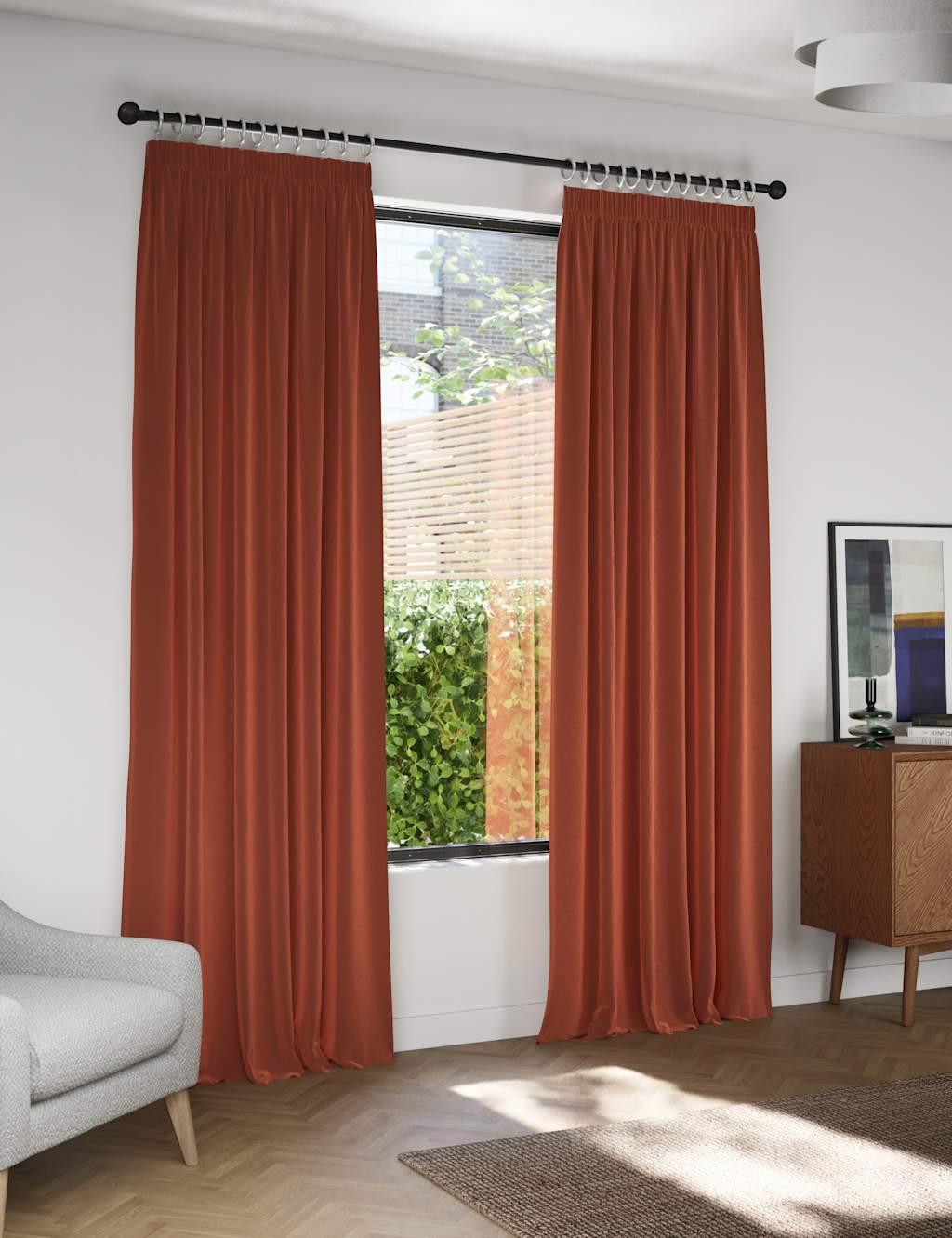 Velvet Pencil Pleat Curtains 3 of 5