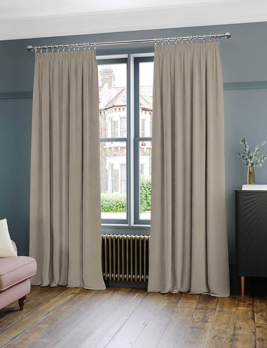 Velvet Pencil Pleat Ultra Thermal Curtains 3 of 8