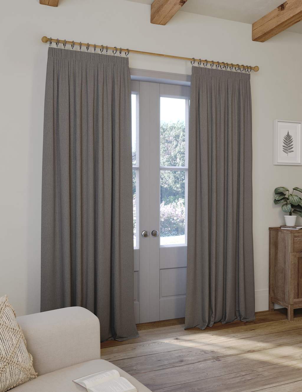 Brushed Pencil Pleat Blackout Thermal Curtains 3 of 3