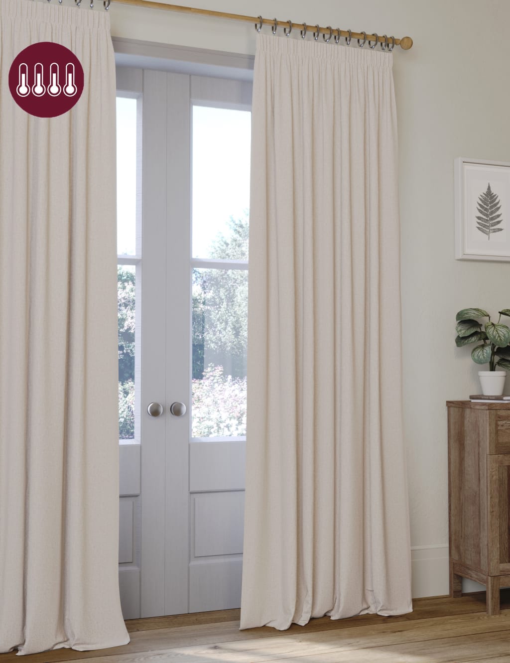 Brushed Eyelet Ultra Thermal Blackout Curtains 3 of 7