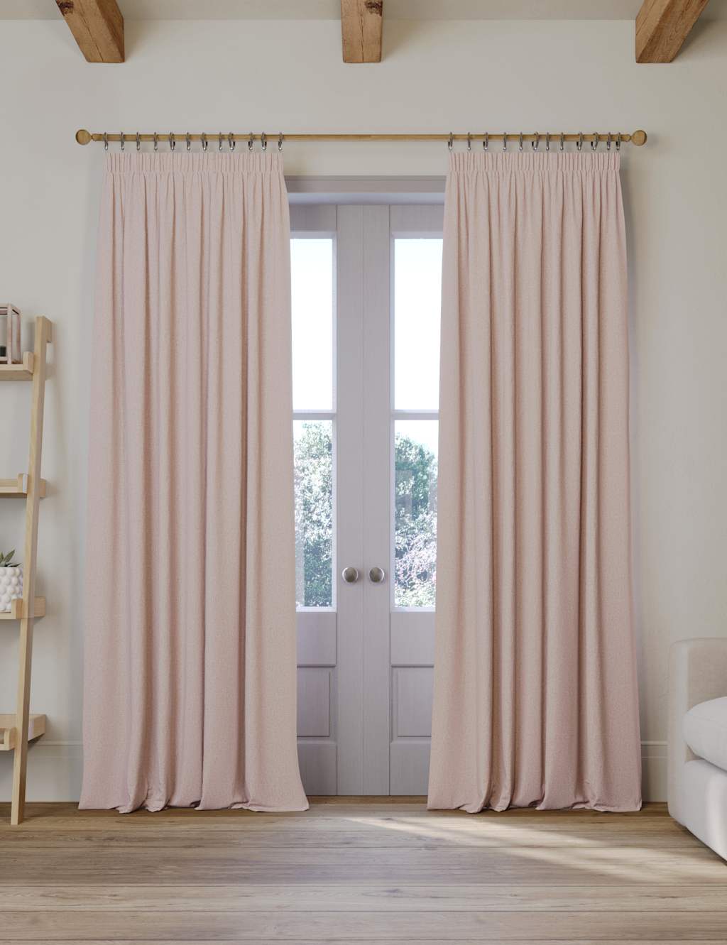 Brushed Pencil Pleat Blackout Ultra Thermal Curtains 2 of 4