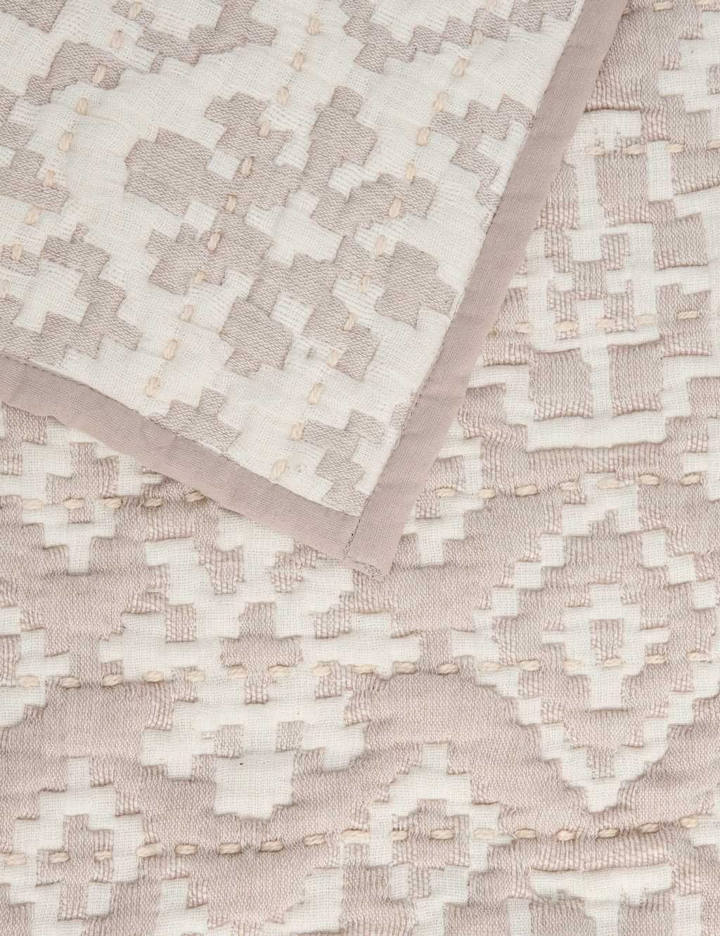 Pure Cotton Ikat Geometric Bedspread 2 of 4
