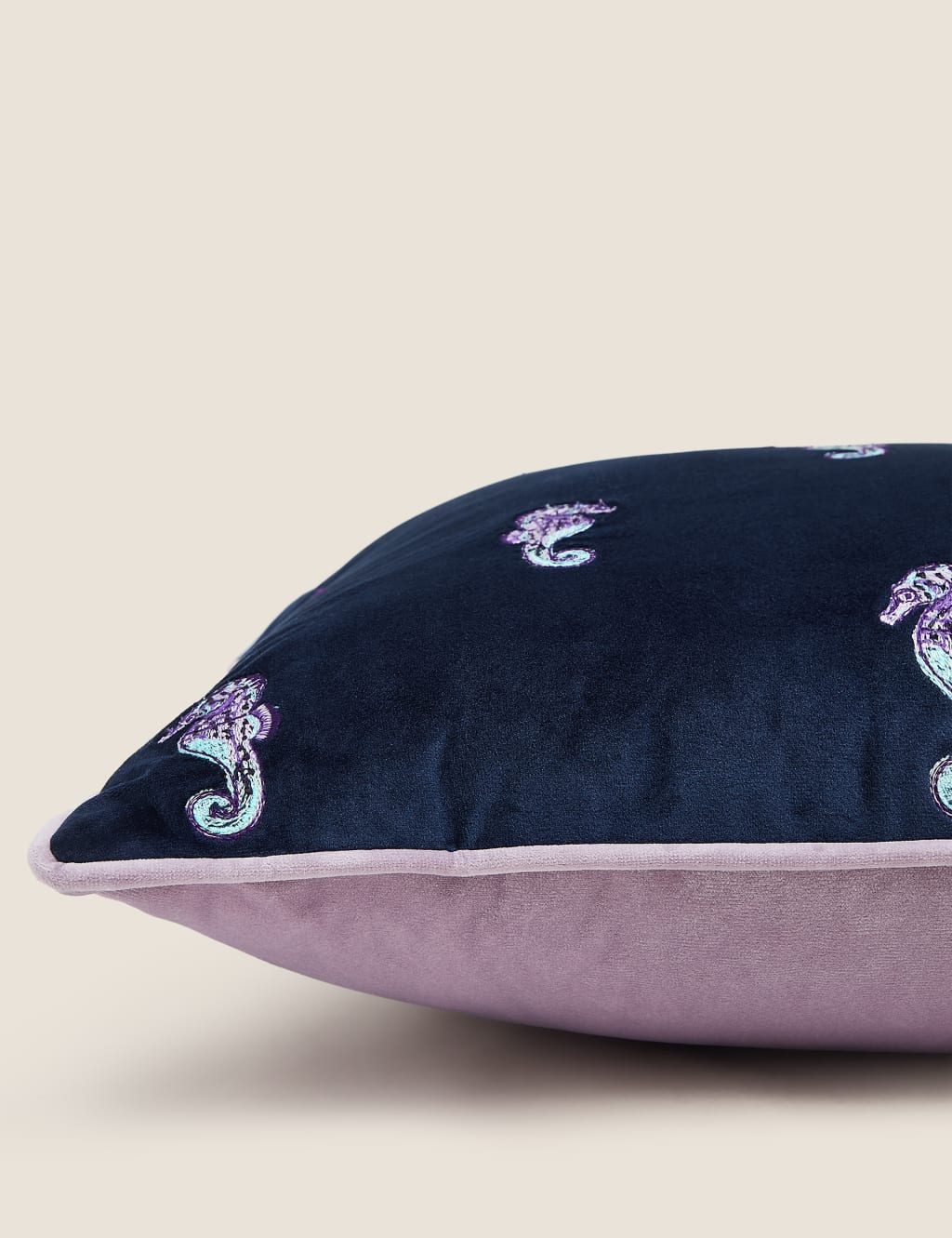Seahorse Embroidered Cushion 2 of 7