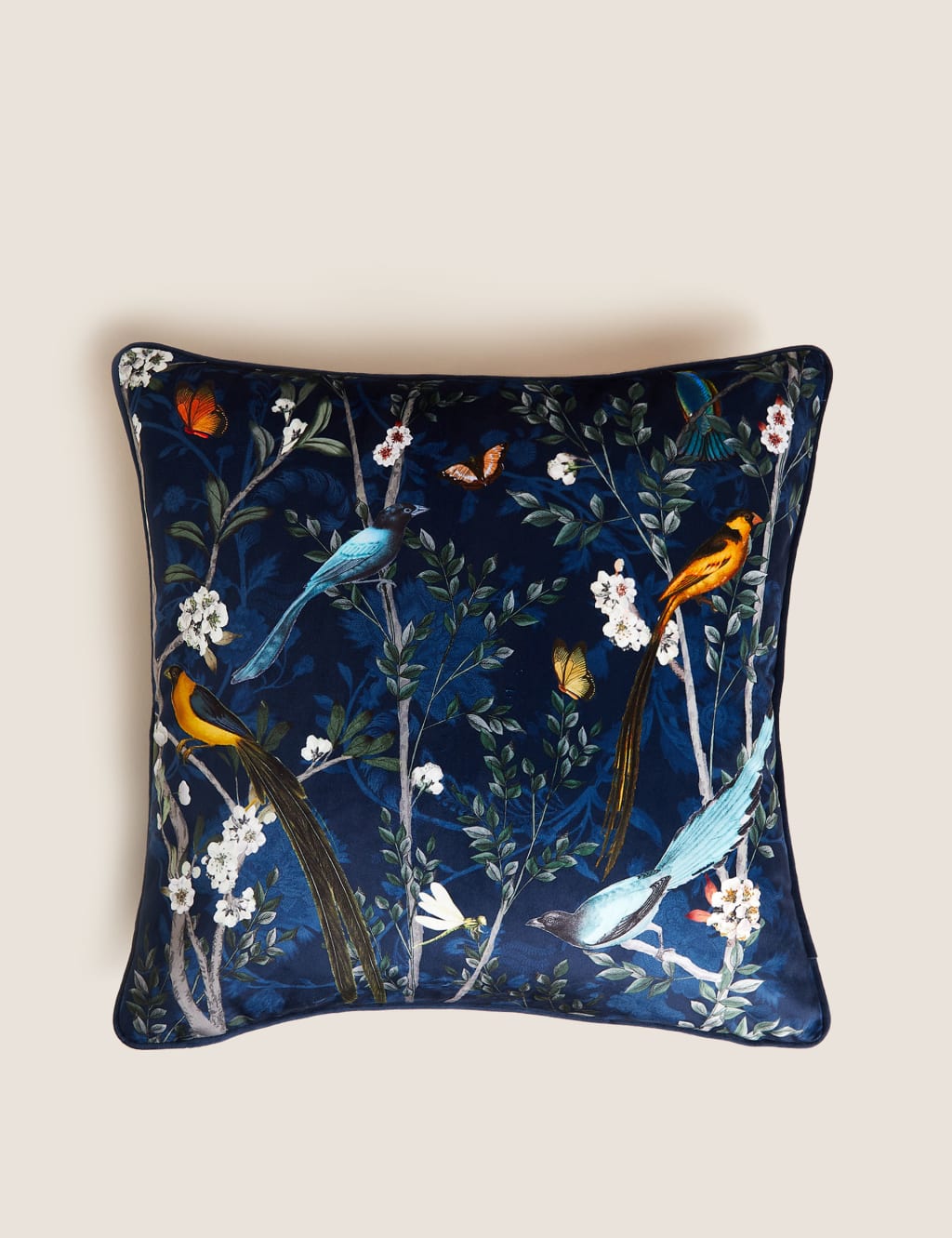 Velvet Spring Bird Cushion 1 of 6