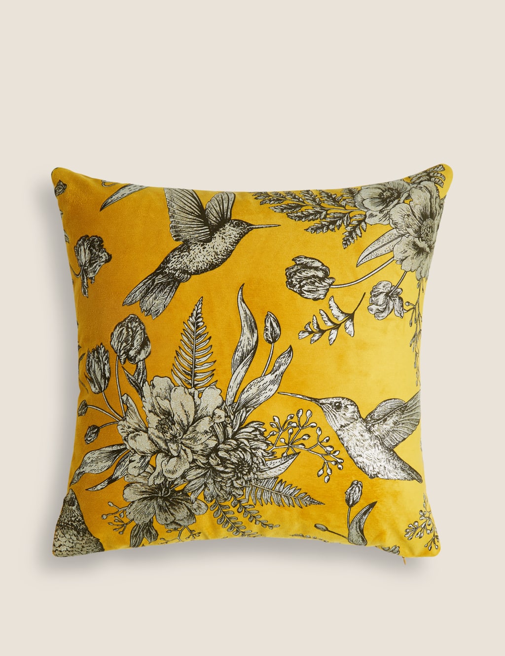 Velvet Foil Bird Metallic Cushion 1 of 5