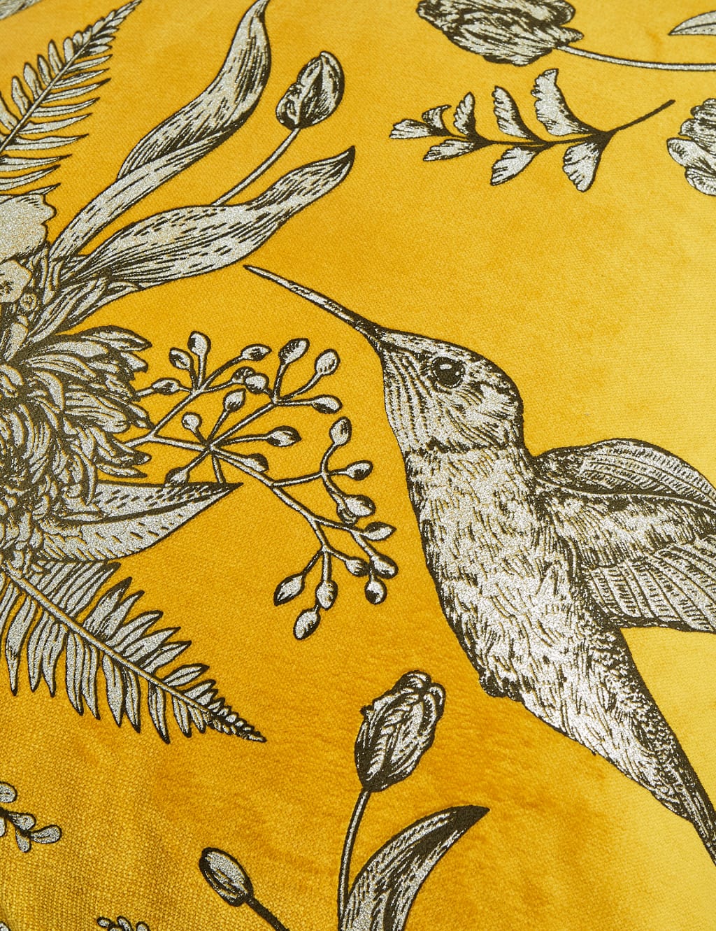 Velvet Foil Bird Metallic Cushion 3 of 5