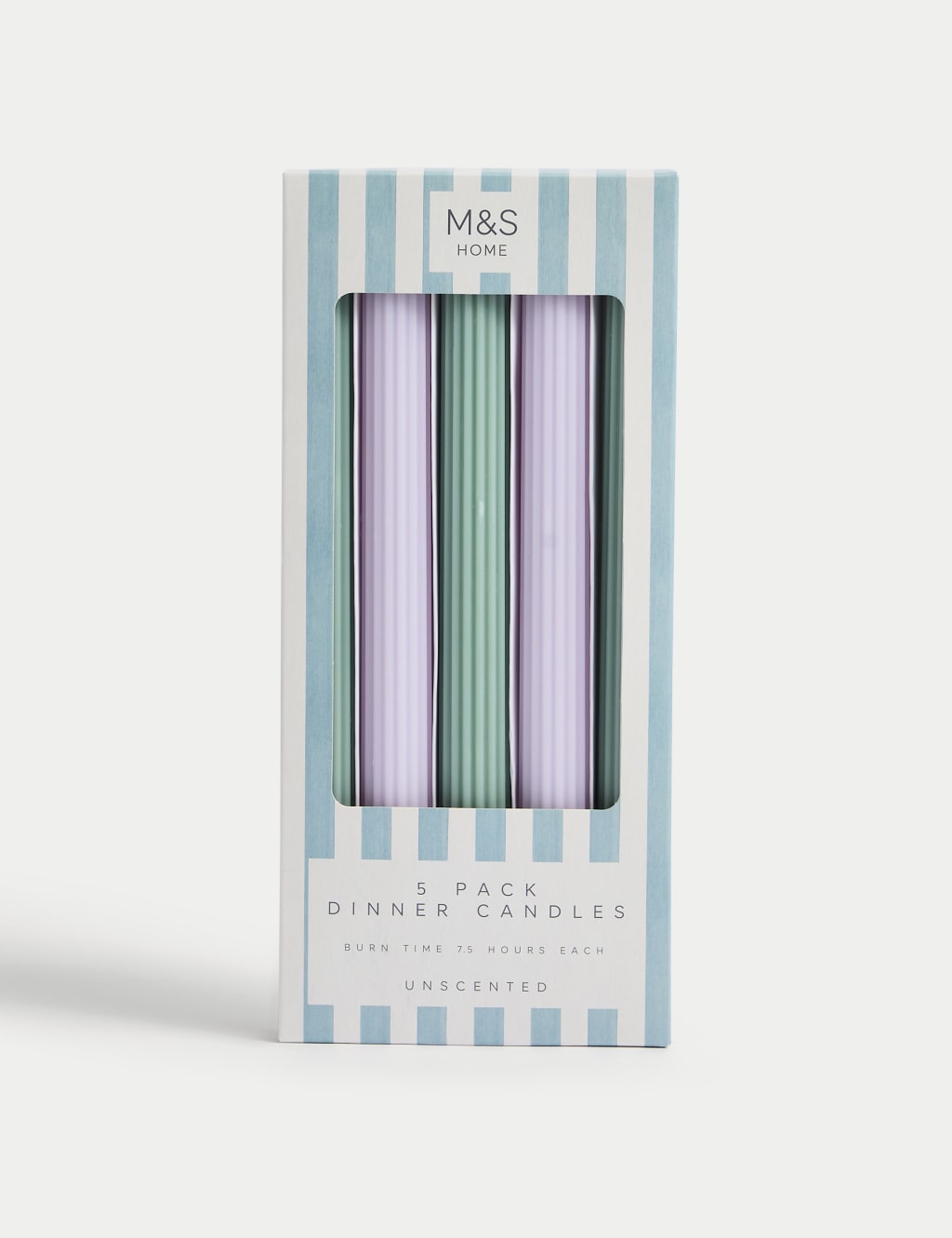 Set of 5 Ridged Dinner Candles 3 of 3