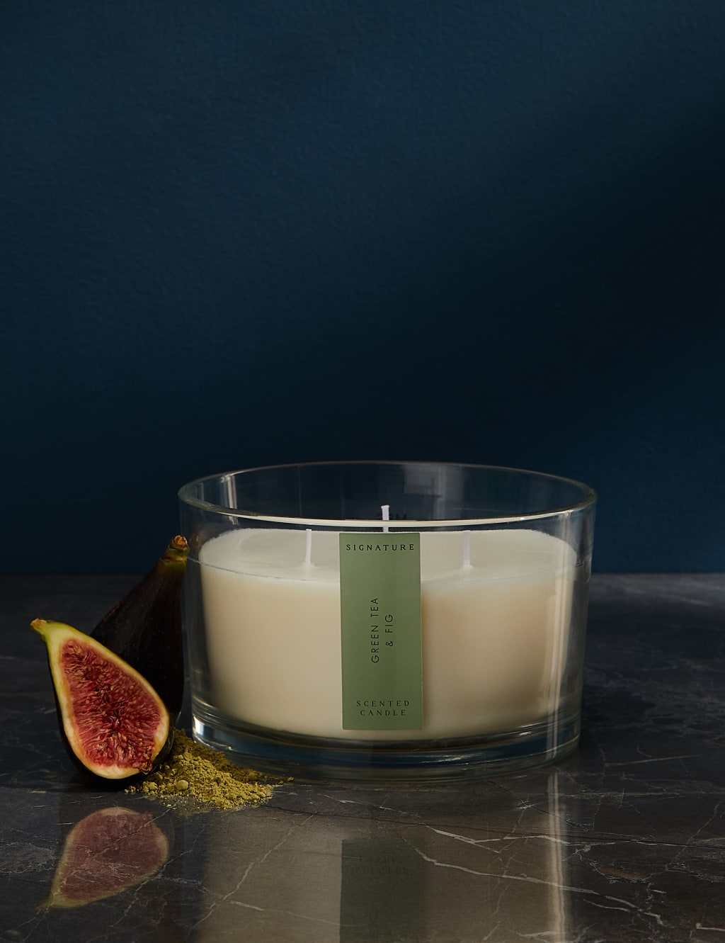 Green Tea Fig 3 Wick Candle Signature M S