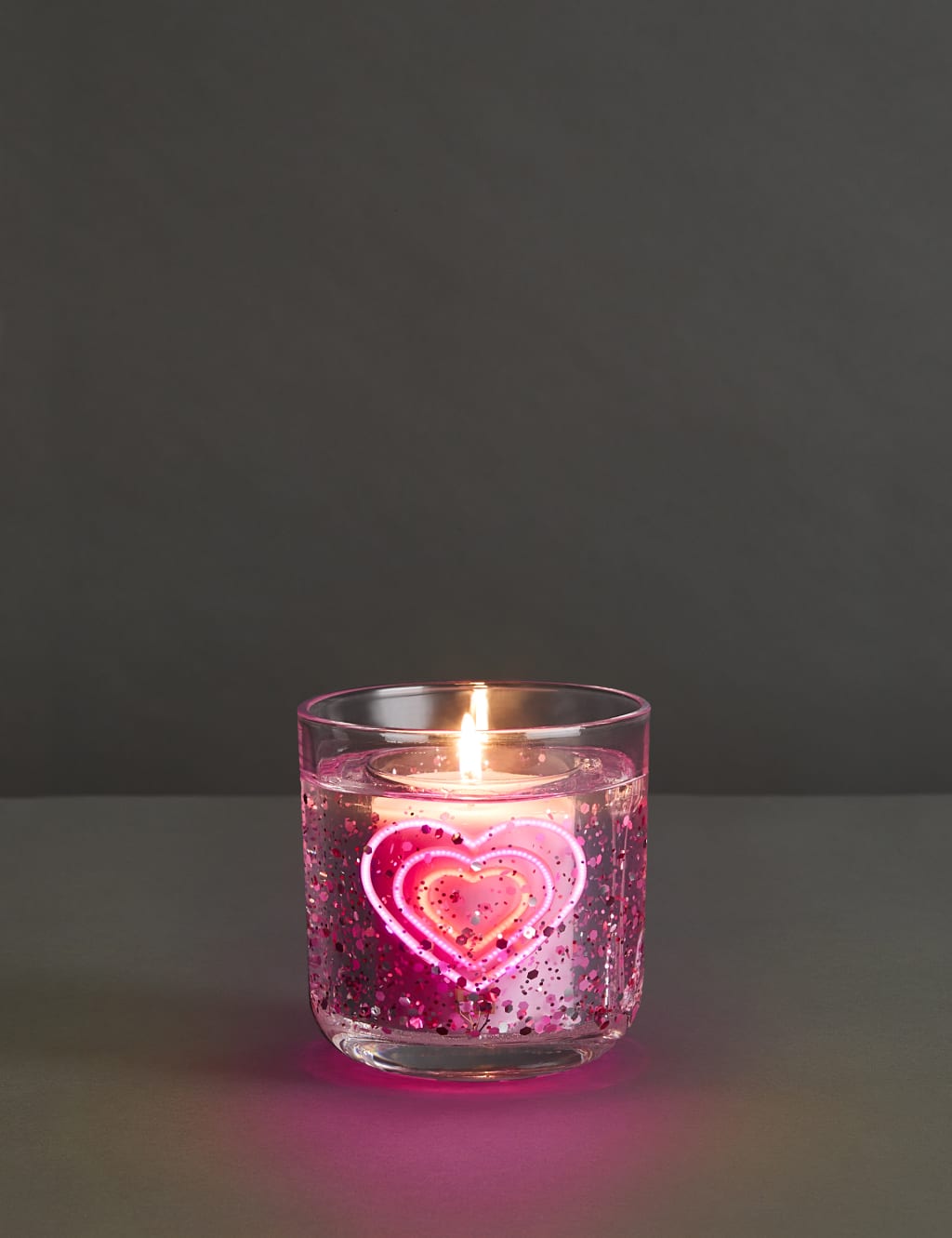 Neon Heart Light Up Candle Marks Sparkle M S