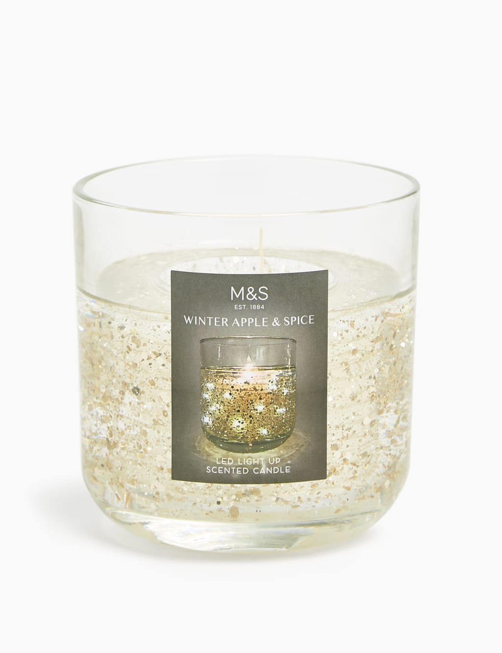 Winter Apple & Spice Gold Light Up Candle 1 of 5