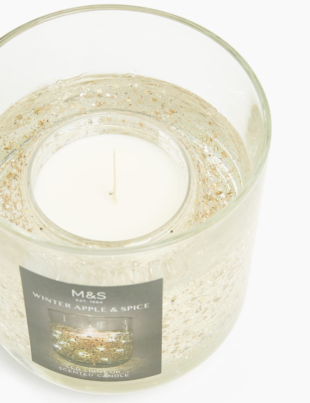 Winter Apple & Spice Gold Light Up Candle 3 of 5