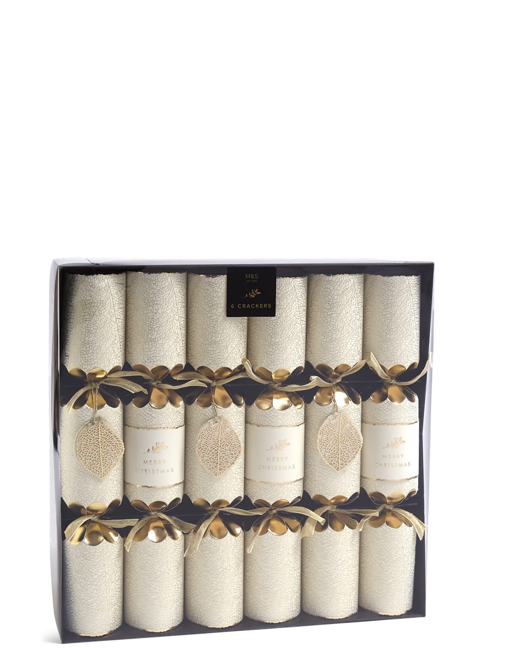 Gold Leaf Christmas Crackers Pack of 6 1 of 4