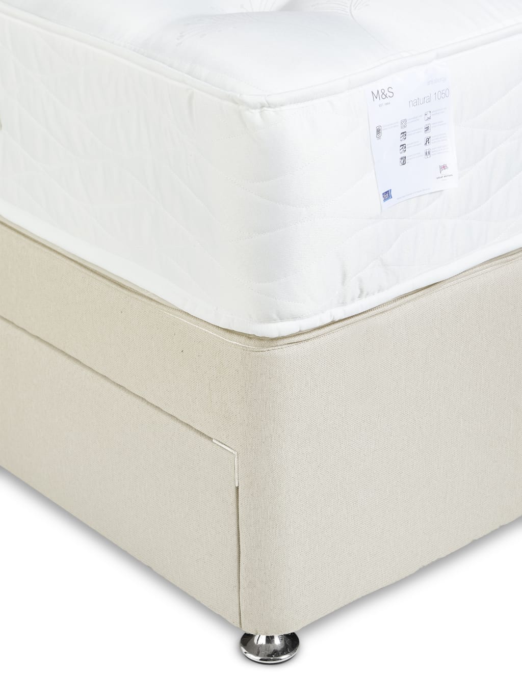 Natural 1050 Headboard, Mattress & Divan Set 2 of 6