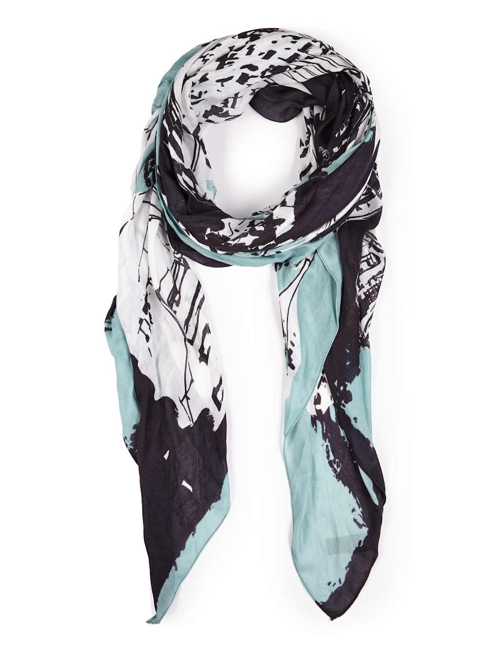Pure Modal Lightweight Paris Print Scarf 1 of 3