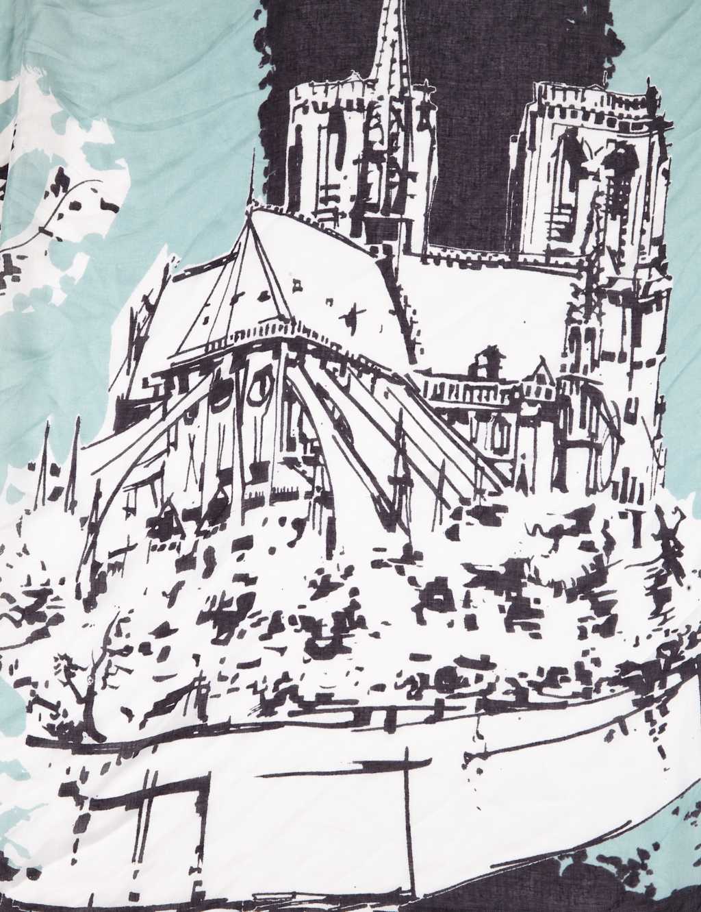 Pure Modal Lightweight Paris Print Scarf 2 of 3