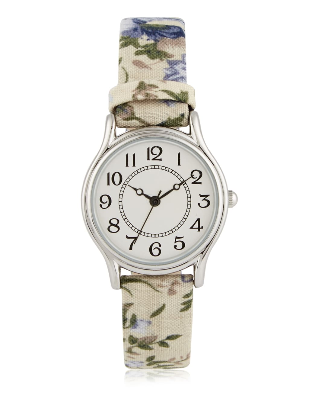 Round Face Botanical Floral Strap Watch 1 of 2