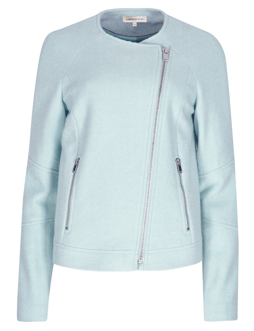 Front Zip Biker Jacket with Wool 2 of 4