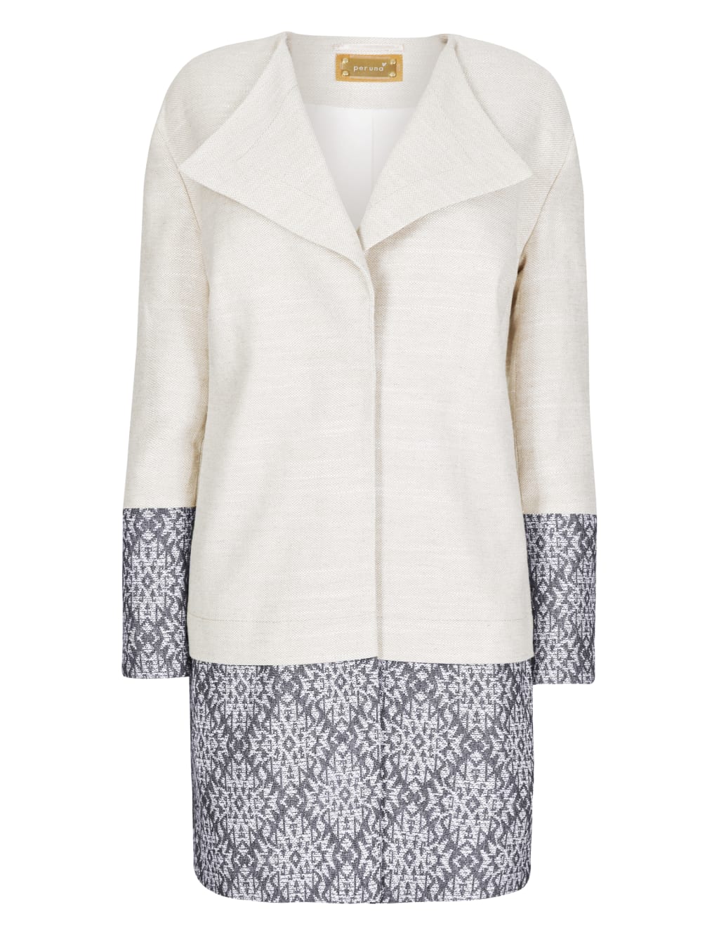 Jacquard Trim Coat with Wool 4 of 6