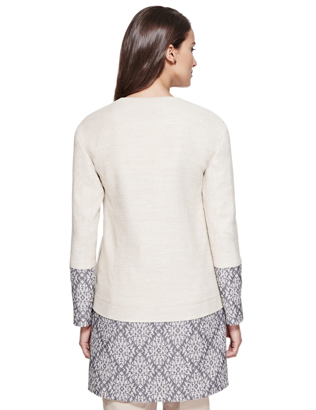 Jacquard Trim Coat with Wool 6 of 6