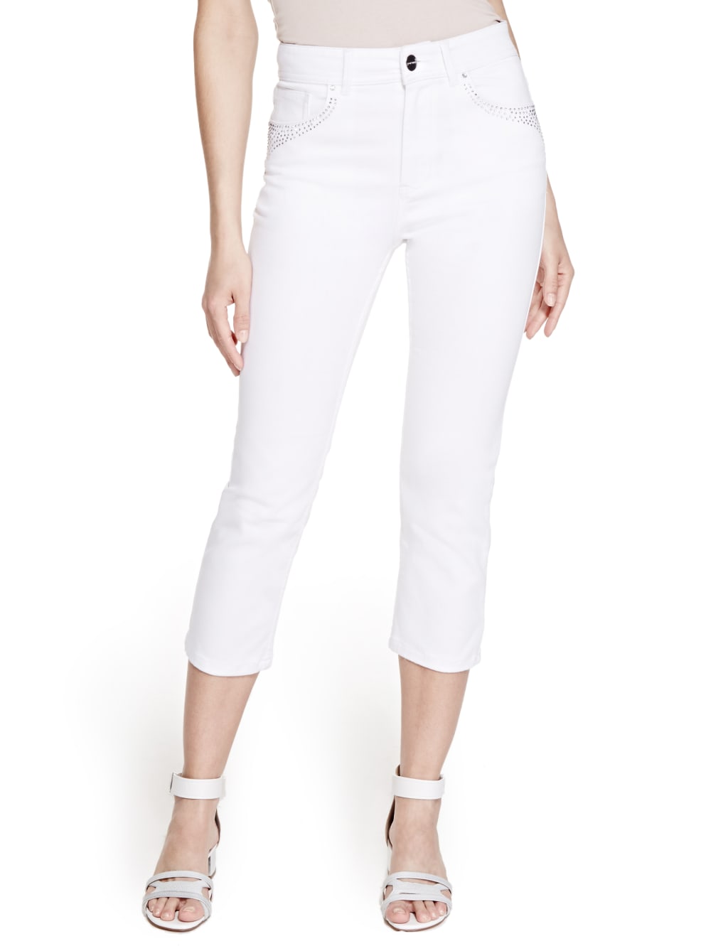 Roma Rise Embellished Cropped Jeans 1 of 5