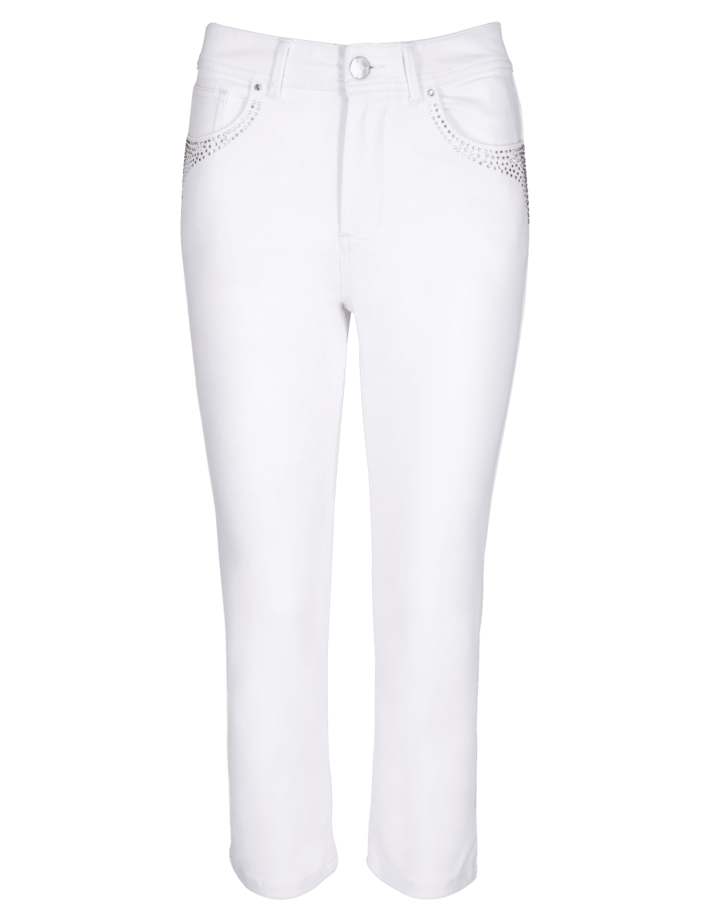 Roma Rise Embellished Cropped Jeans 2 of 5