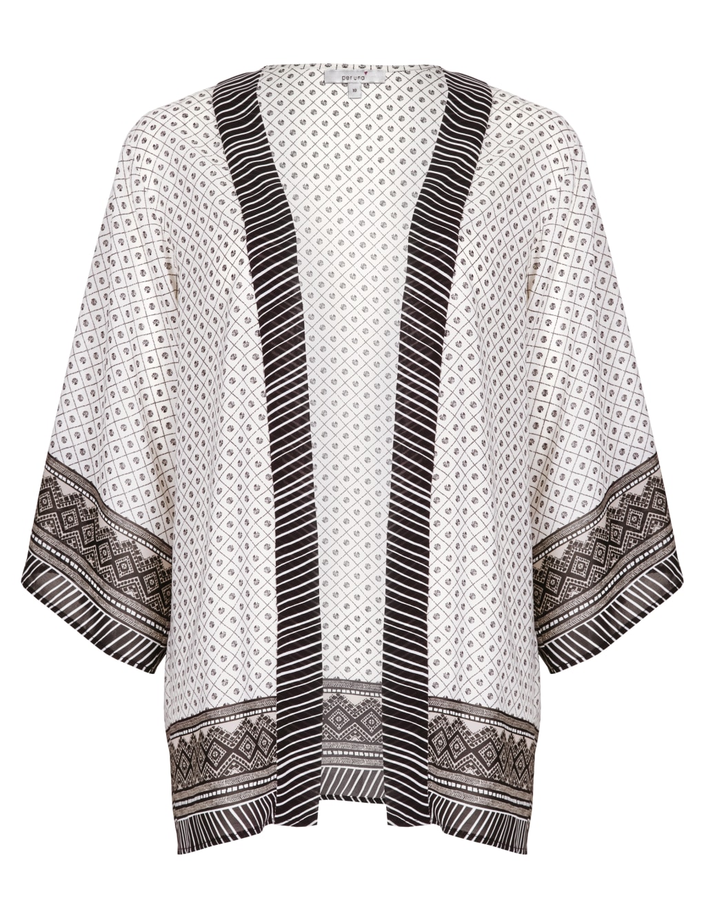 Border Print Kimono Wrap Top 4 of 6