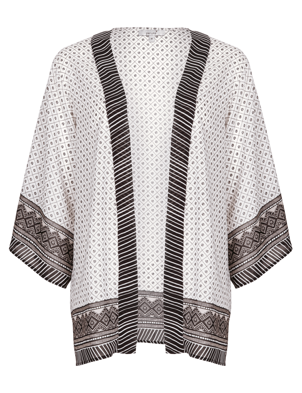 Border Print Kimono Wrap Top 2 of 6