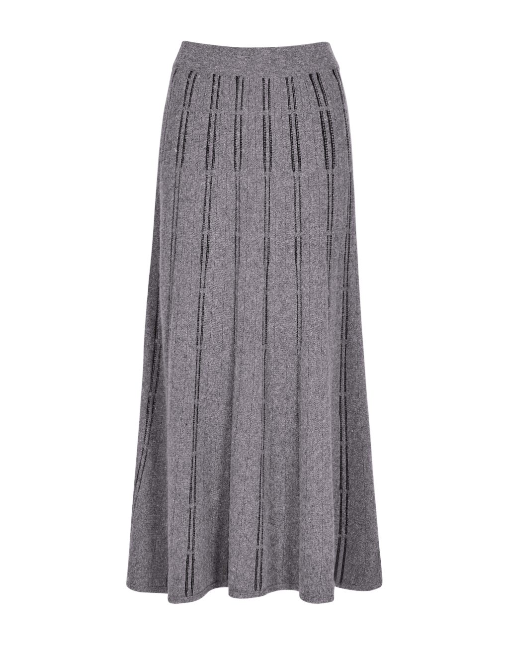 Striped A-Line Knitted Skirt with Wool 2 of 4