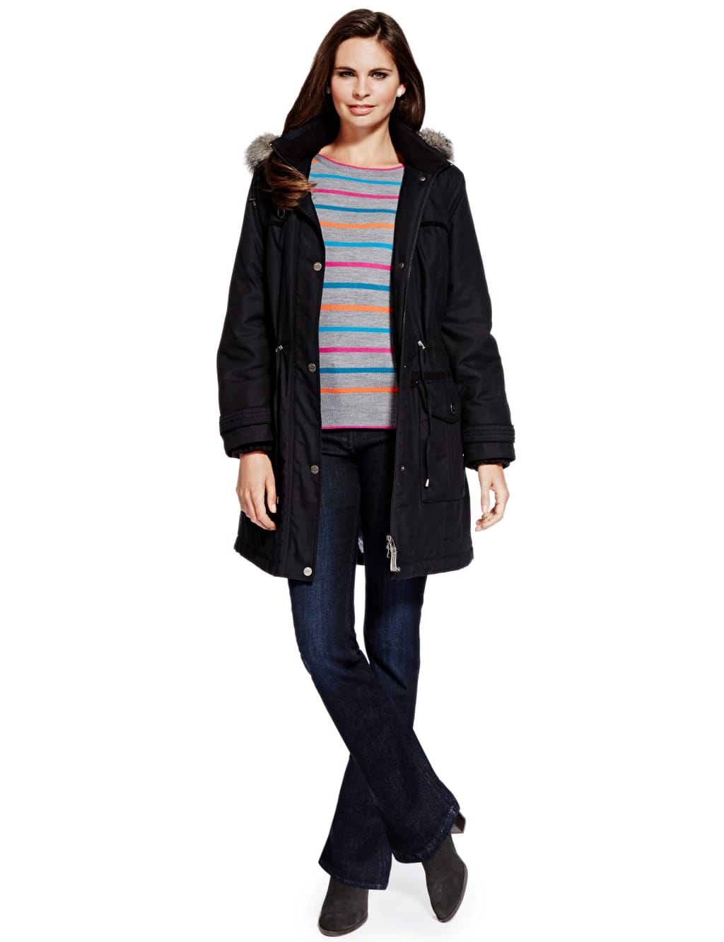 Detachable Hood Faux Fur Trim Parka with Stormwear™ | Per Detachable Hood Faux Fur Trim Parka with Stormwear™ | Per