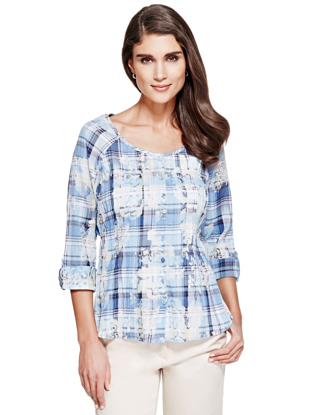 Pure Cotton Orchid Checked Shirt 1 of 8