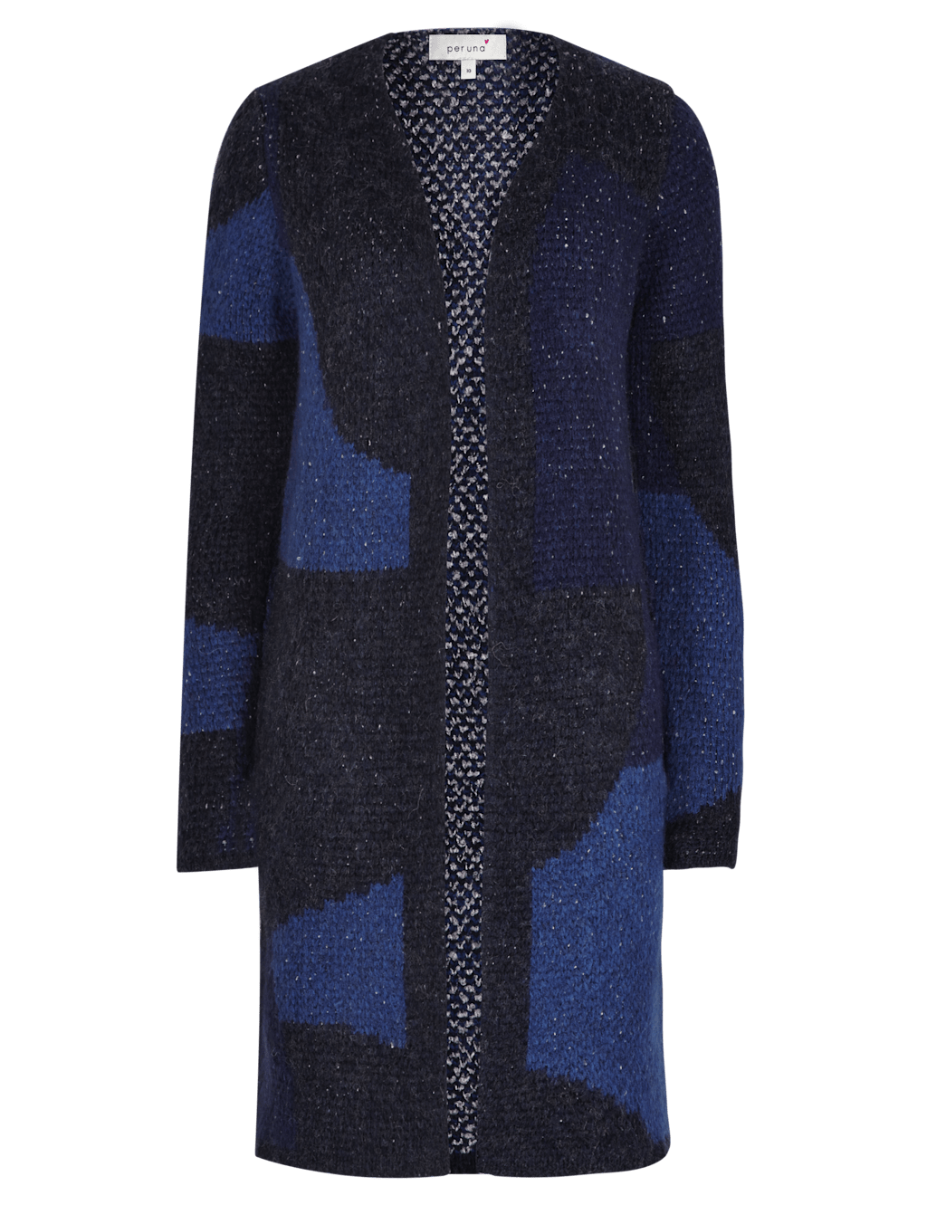 Open Front Colour Block Longline Cardigan 2 of 4