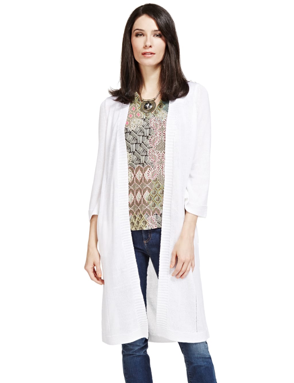 Open Front Tape Knit Cardigan Per Una M S