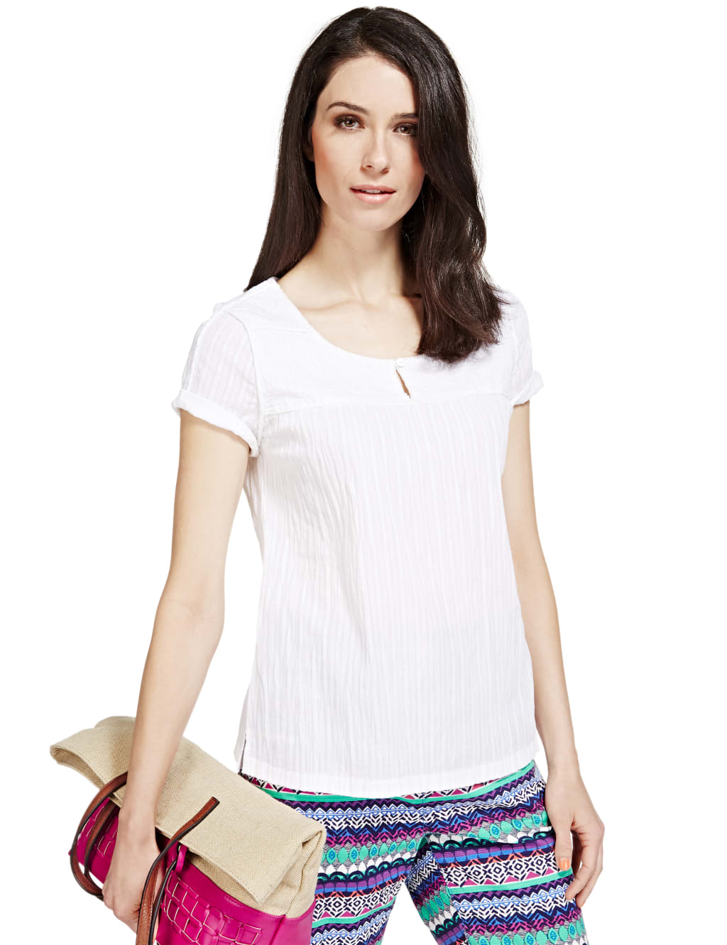Pure Cotton Crinkled Beaded Blouse 1 of 4
