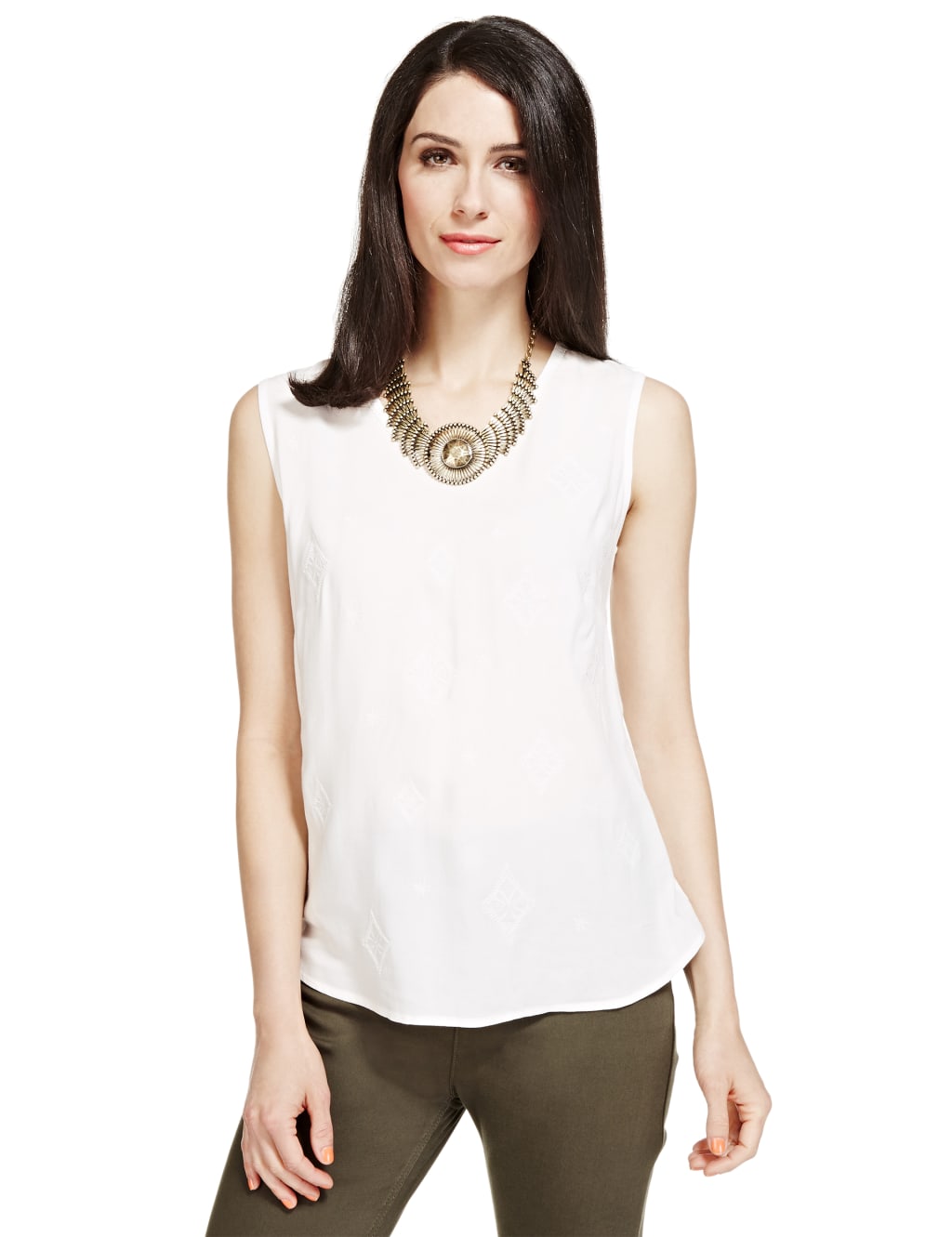 Sleeveless Embroidered Vest Top 1 of 4